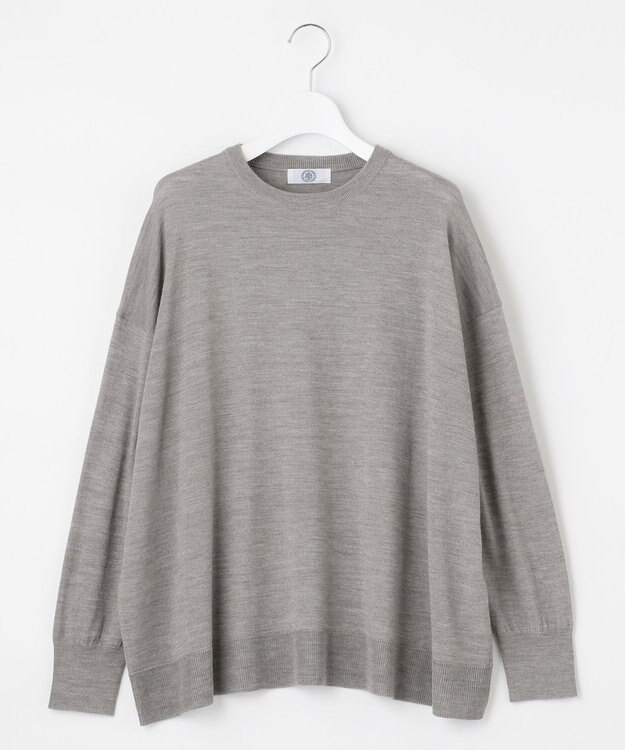 J.PRESS LADIES 【洗える】DRALON MERINO ニット ライトグレー系