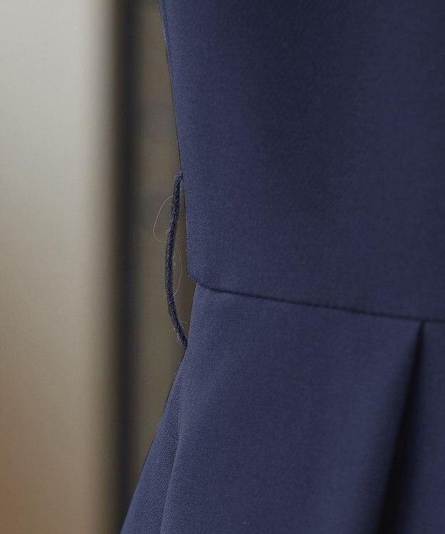 Tiaclasse 【ダブルクロス・洗える】 ナローVネックワンピース ネイビー