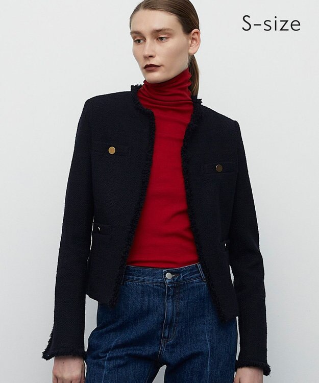 BEIGE， 【S-size】FORD / ハイネックトップス Red×Dark Camel