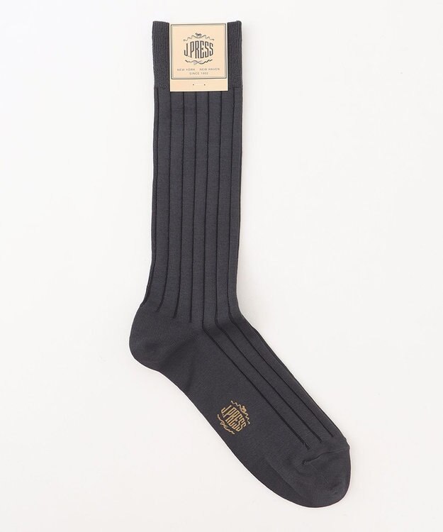J.PRESS MEN 【定番】ハイゲージワイドストライプ リブソックス グレー系