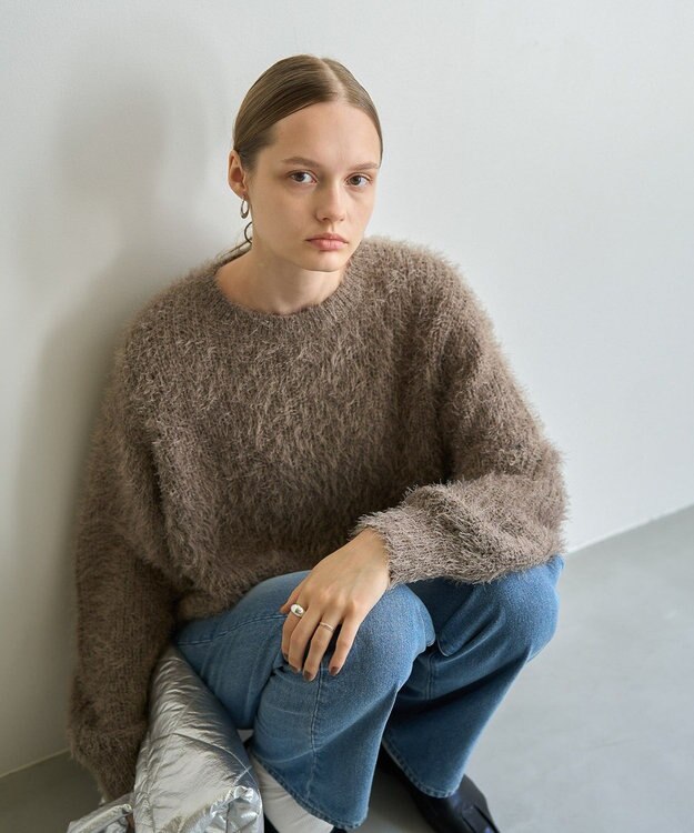 AMERICAN HOLIC フェザーゆるニットプルオーバー Mocha