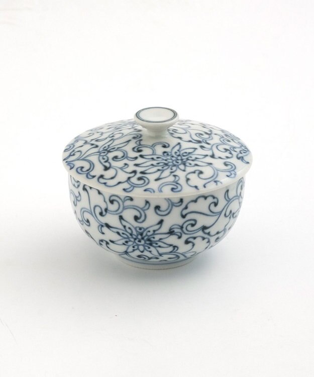たち吉 【たち吉】京唐草お茶呑茶碗〈５客〉瀬戸焼 ホワイト×ブルー