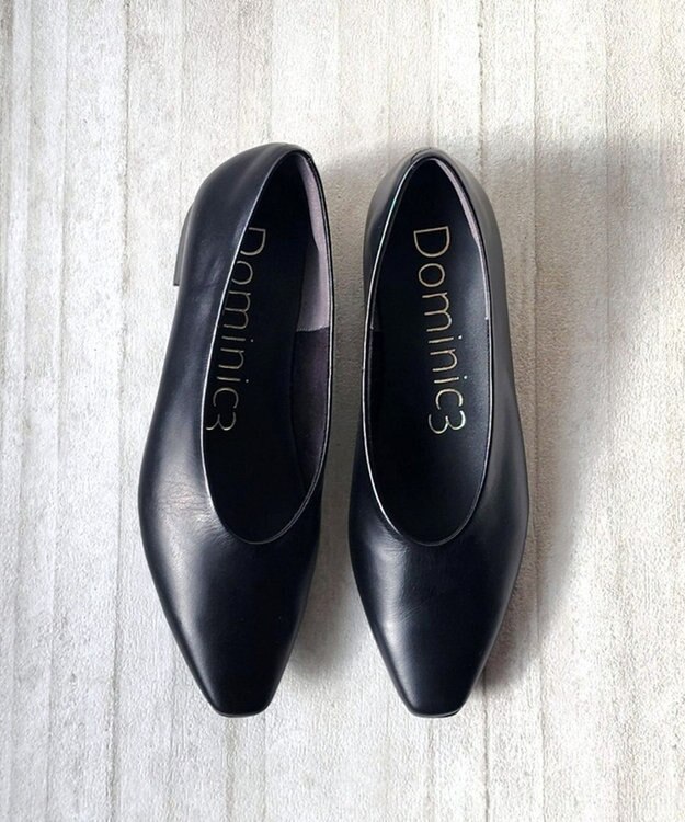 Dominic3 ディープカット レザーパンプス ブラック