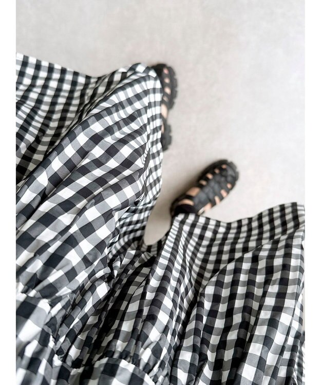 Green Parks コルセット風ミニワンピースⅡ Gingham Check