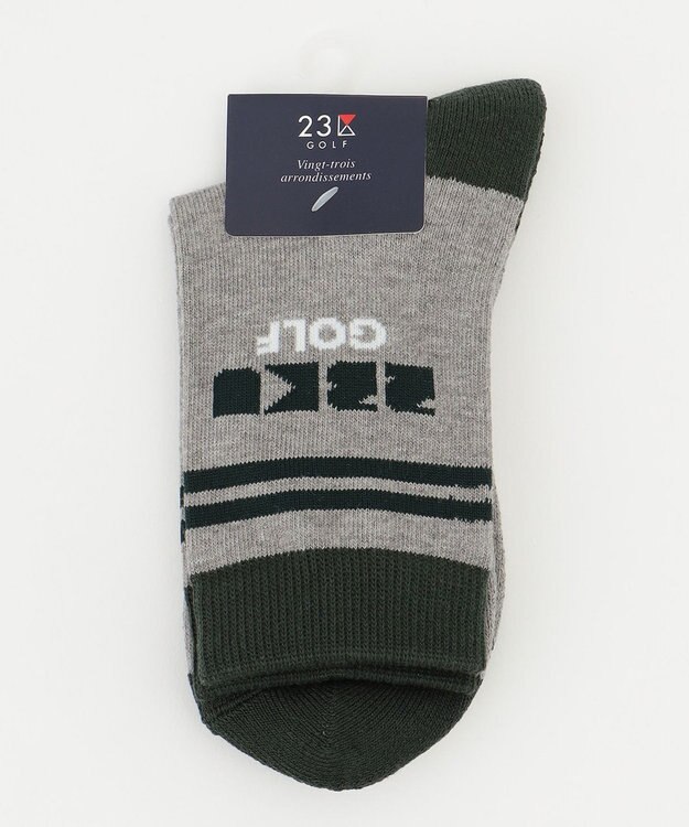 23区GOLF 【WOMEN】ラインロゴ レギュラーソックス ライトグレー系