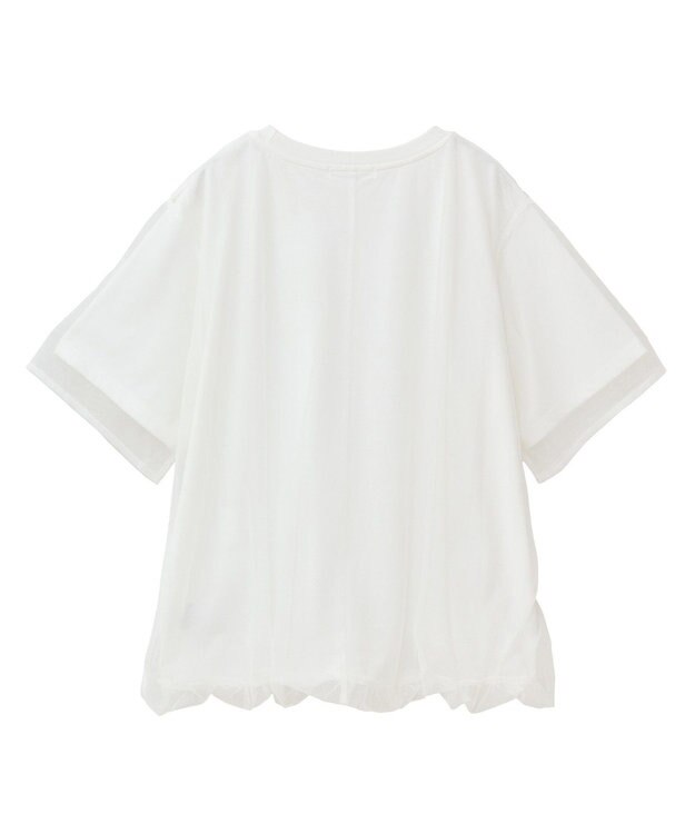 Green Parks チュールドッキングバルーン５分袖プルオーバー Off White