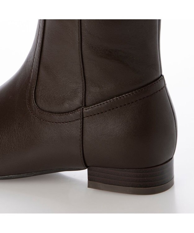 Riz raffinee <Riz raffinee>スクエアトゥプレーンロングブーツ ダークブラウン