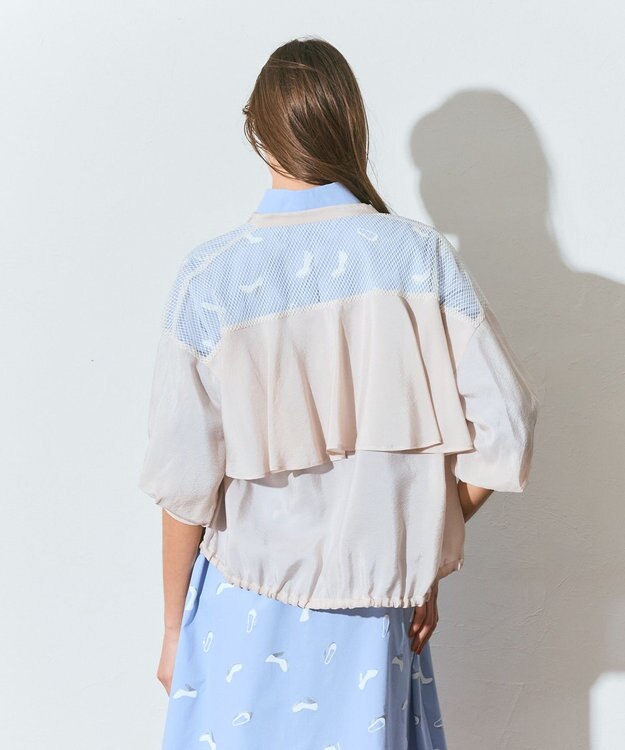 GRACE CONTINENTAL メッシュコンビシアーブルゾン ベージュ