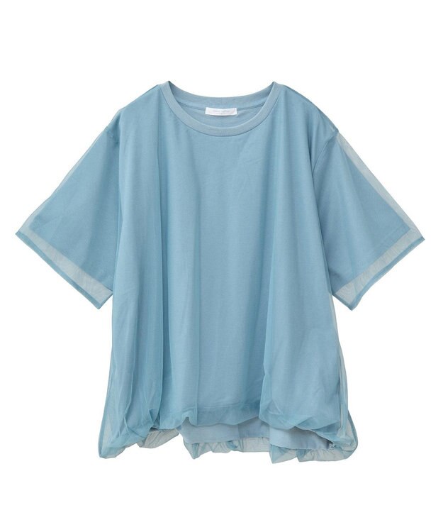 Green Parks チュールドッキングバルーン５分袖プルオーバー Off White