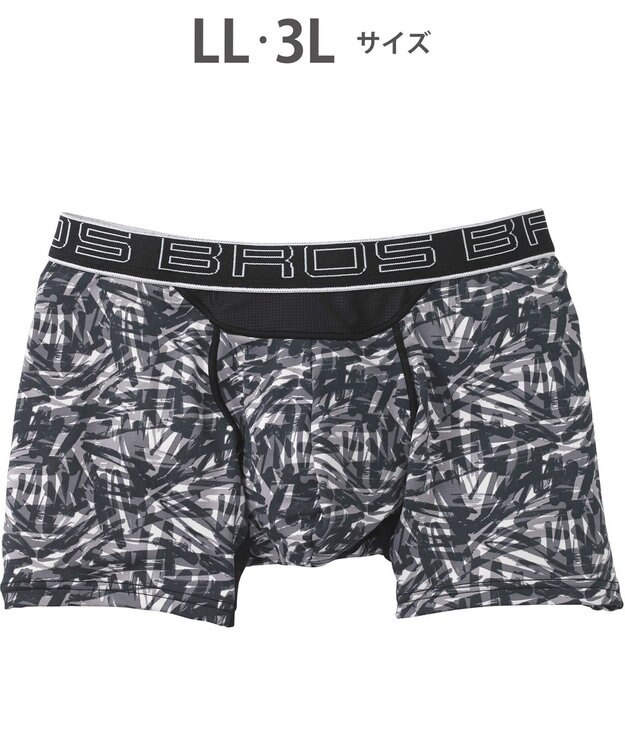 WACOAL MEN ボクサーパンツ 風が通ってムレ軽減。 ダブルエアスルータイプ 吸汗速乾 前閉じ GT3910 /ブロス バイ ワコールメン グレー