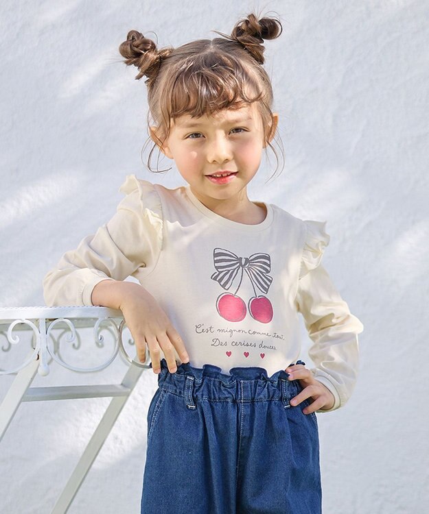 ANY KIDS 【WEB限定】7days プリント Tシャツ エクリュ×チェリー