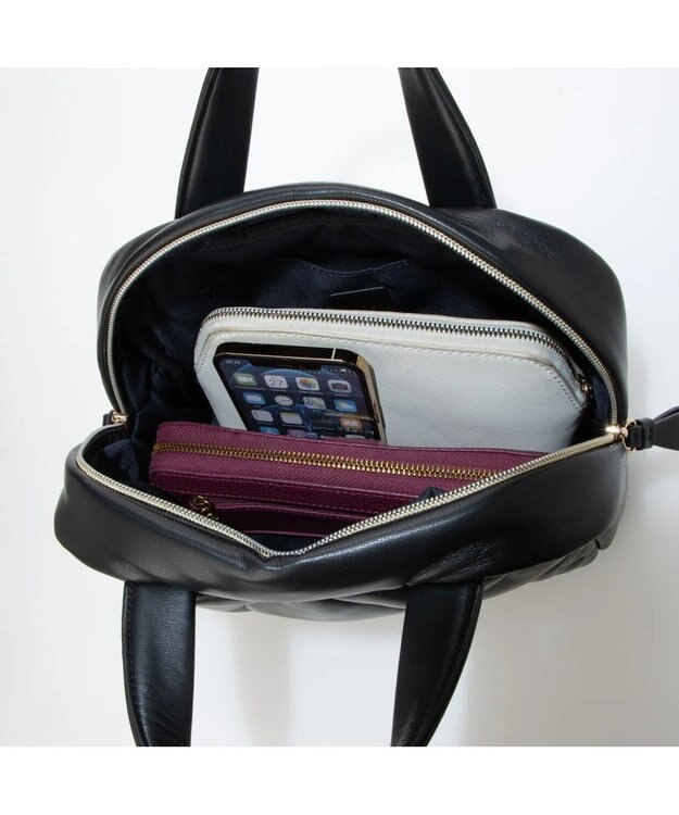 UNBILLION kakatoo シンセティックレザーキルトスクエアショルダー ブラック