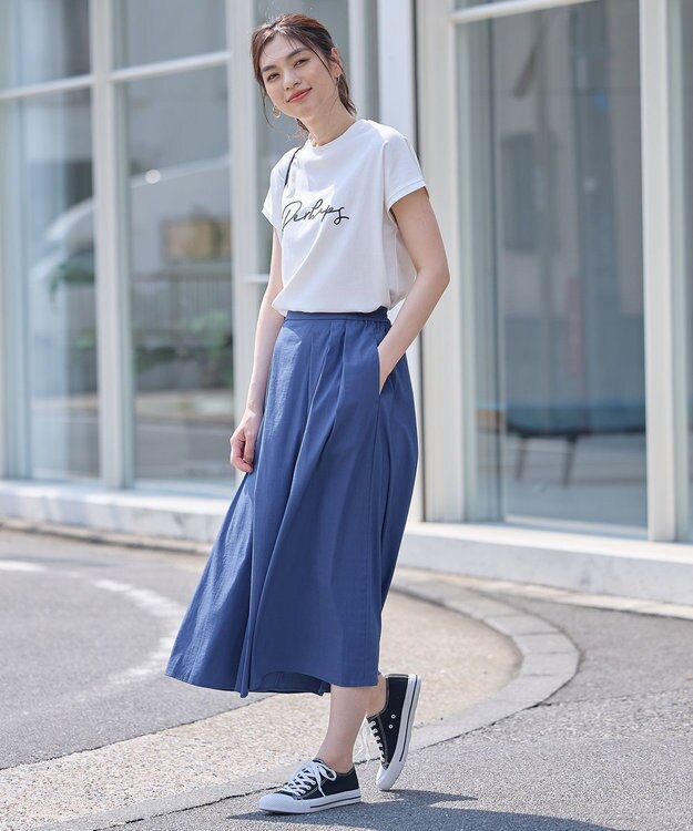 ANY 【汗ジミ防止加工】シルケットスムースフレンチスリーブ刺繍ロゴTシャツ オフ