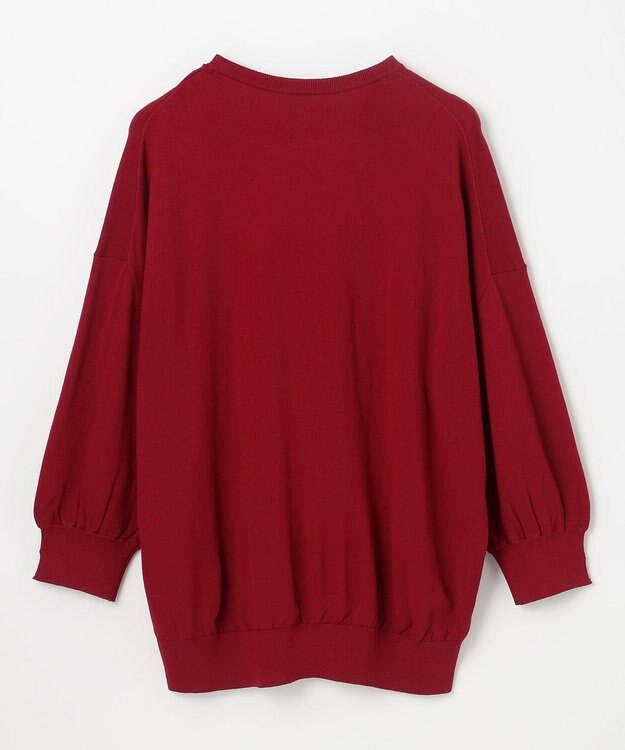 ANY インターシャロゴニットプルオーバー レッド×エクリュ