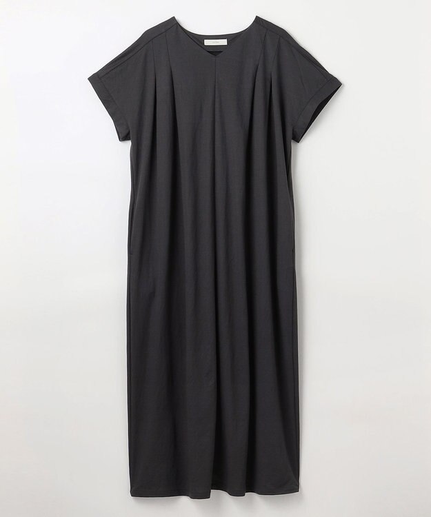 ANY 【洗濯機可/ストレッチ】ナチュラルワッシャーワンピース チャコール