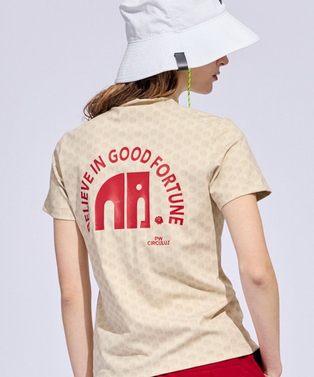 PW CIRCULUS 【WOMEN】エレファント ドットモックネック  ゴルフウェア レディース ベージュ系5