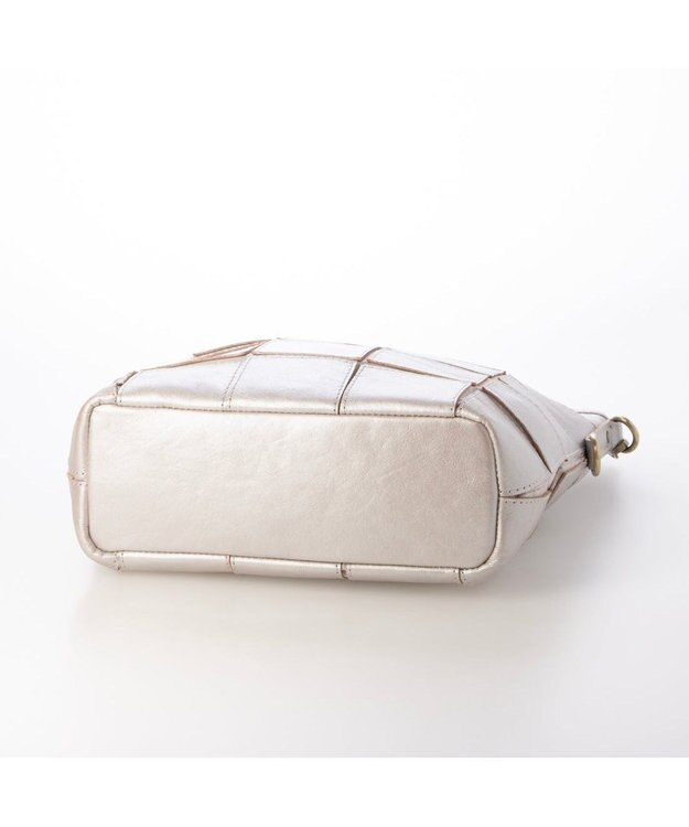 UNBILLION ピークスピーク PEAKS PEAK / 牛革パッチワーク口折れ2wayショルダー シルバー