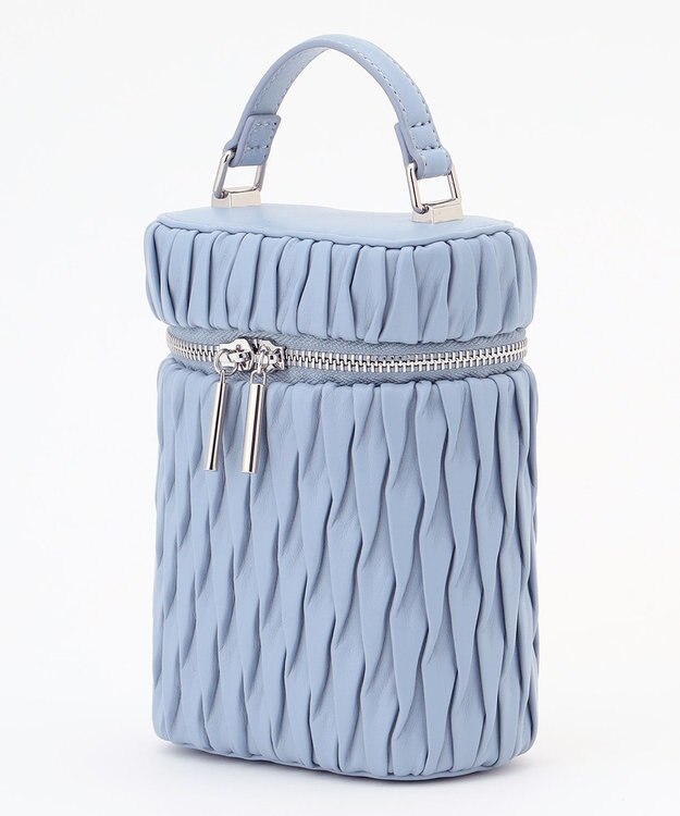 LA BAGAGERIE 【MONICA】ランダムプリーツバニティバッグ ブルー
