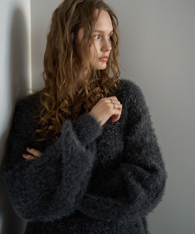 AMERICAN HOLIC フェザーゆるニットプルオーバー Charcoal Gray