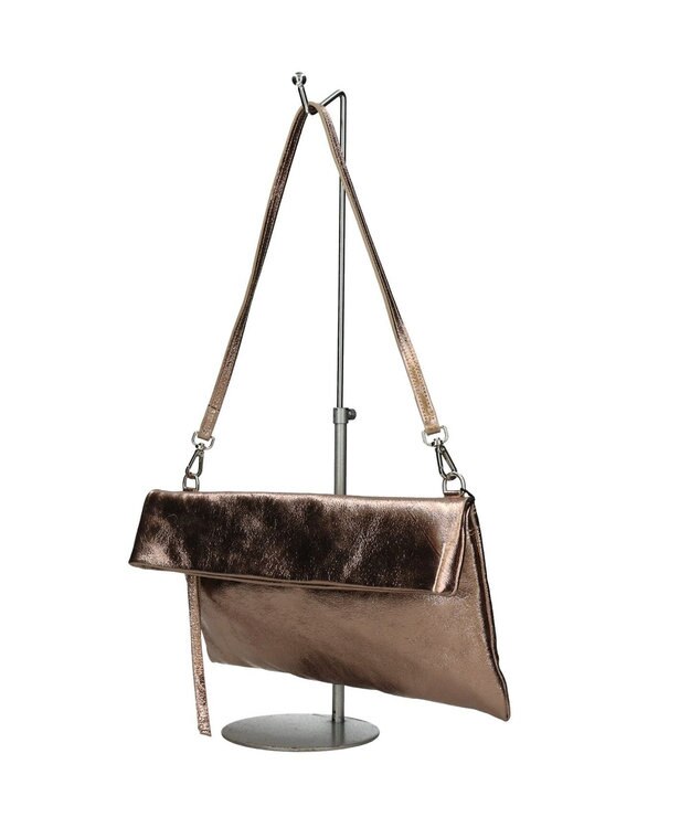 INTER-CHAUSSURES 【ANDREA CARDONE】レザーワイドサコッシュ ブロンズ