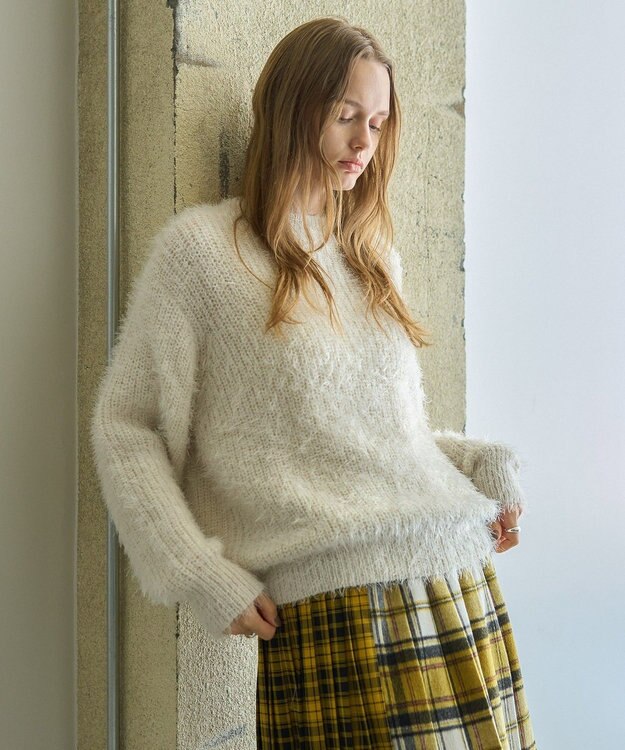 AMERICAN HOLIC フェザーゆるニットプルオーバー Ivory