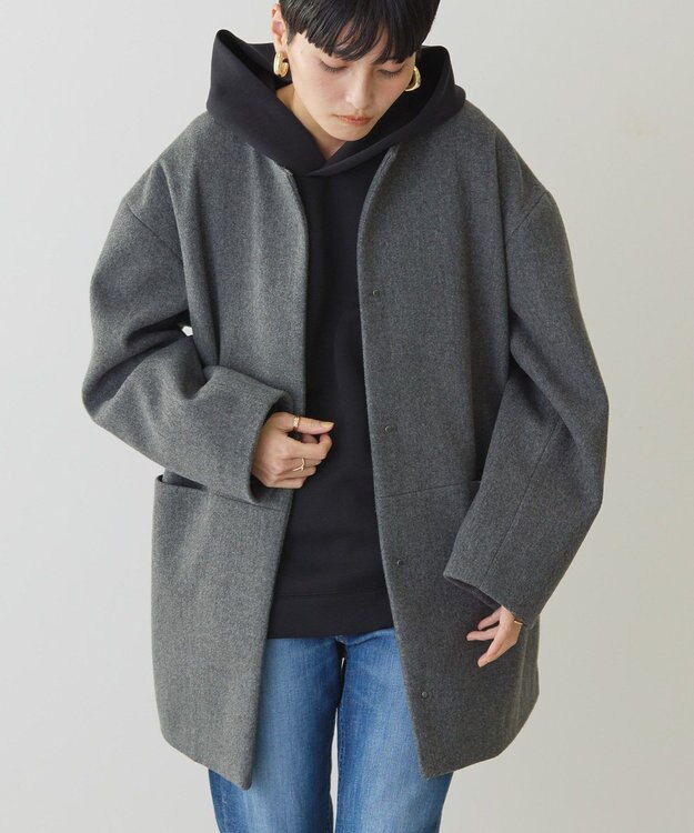 AMERICAN HOLIC リサイクル中空糸ノーカラーコート Gray Mixture