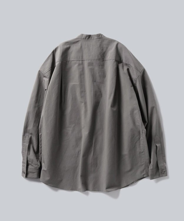 WHITE MAILS 【UNISEX】COTTON PAPER POPLIN BAND COLLAR SHIRT シャツ チャコールグレー