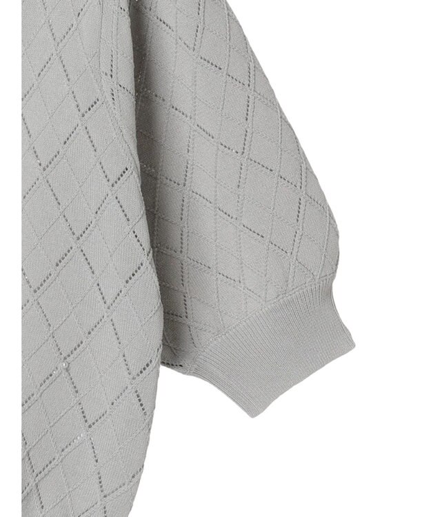 earth music&ecology アーガイルスカシパールニットプルオーバー Light Gray