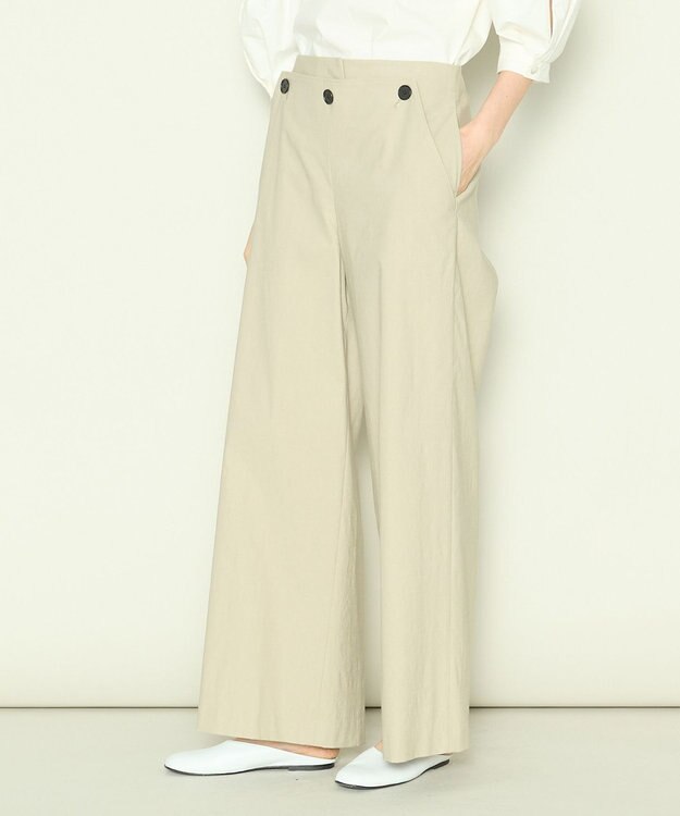 JOSEPH クリスピーストレッチ　ワイドトラウザーズ Linen