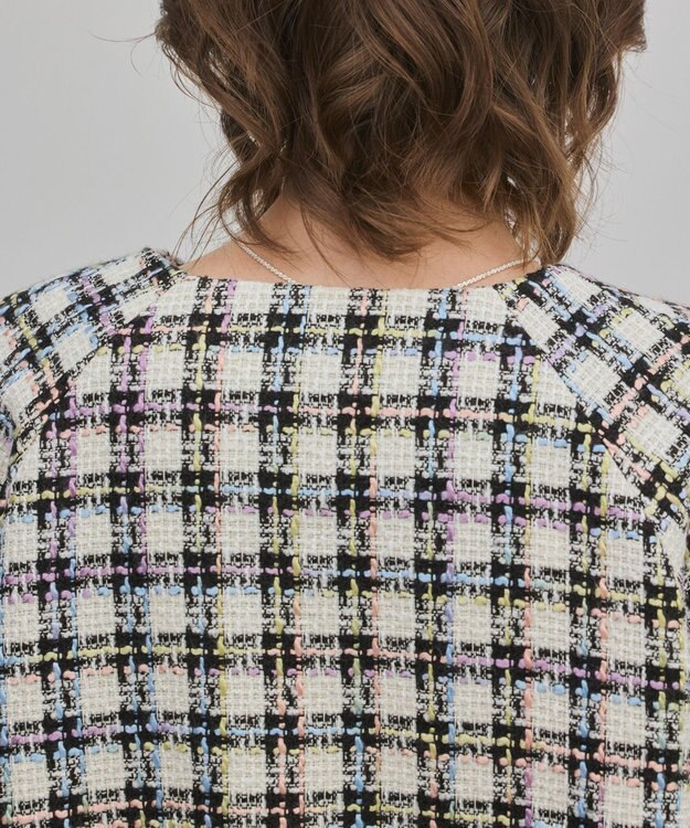 GRACE CONTINENTAL レースヘムツイードジャケット ブラック