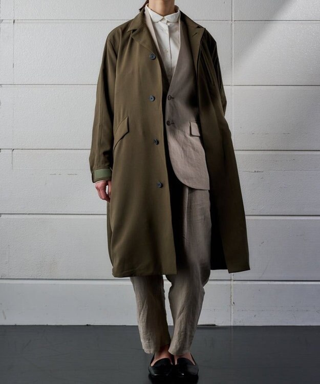 muuc 9ポケット搭載 トラベラーズコート〈大人の手ぶらコート〉〈3シーズン〉〈手洗い可〉〈ユニセックス・大きいサイズあり〉〈日本製〉〈軽い〉〈暖かい〉 カーキ