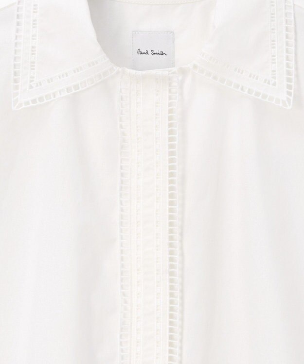 Paul Smith エンブロイダリー 半袖ブラウス オフホワイト