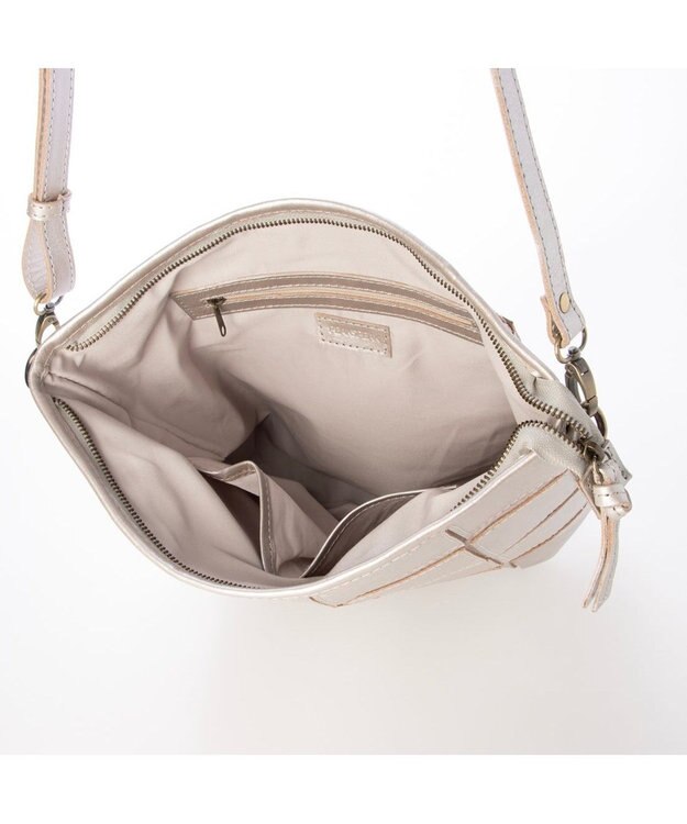 UNBILLION ピークスピーク PEAKS PEAK / 牛革パッチワーク口折れ2wayショルダー シルバー