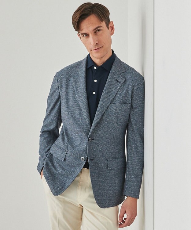 GOTAIRIKU ３年連続売上NO1【吸水速乾/洗える/ストレッチ】ノルマンディーリネン カーディガンジャケット(25/26年モデル) サックスブルー