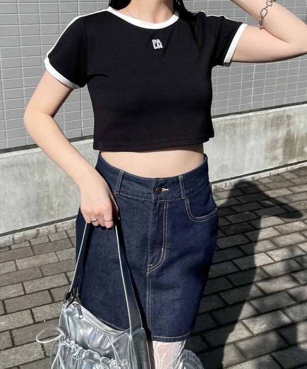 WEGO ラインデザインちびT ブラック