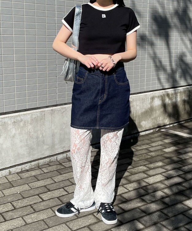 WEGO ラインデザインちびT ブラック