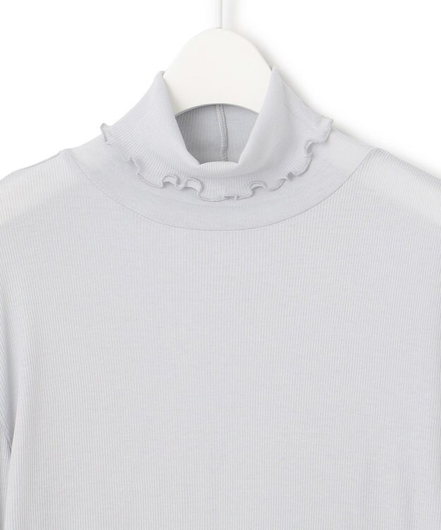 ICB L 【新色追加・洗える】 パウダリーリブ ハイネックプルオーバー ライトグレー系