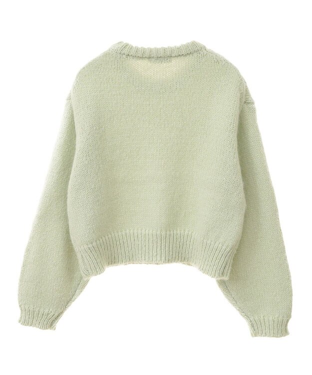 earth music&ecology スパンコールショートニットプルオーバー Mint