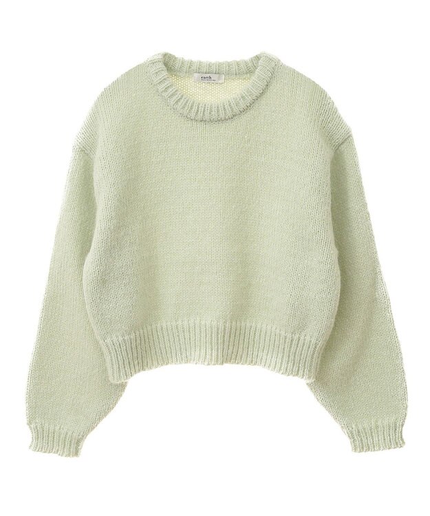 earth music&ecology スパンコールショートニットプルオーバー Mint