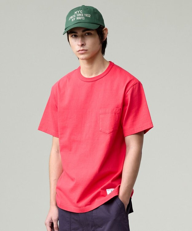 J.PRESS MEN 【NYUZELESS】ガーメントダイポケット Tシャツ レッド系