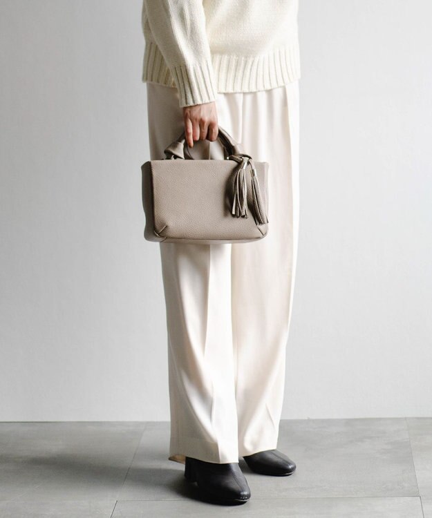 Atelier nuu 日本製 タッセルレザー loop ミニボストン グレージュ