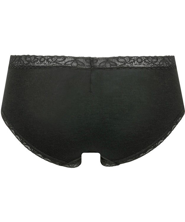 Wing ショーツ 綿混(身生地部) やさしい肌あたり 【デイリーフィット やわらかコットン】 はきこみ丈あさめ EC2230 ウイング／ワコール ブラック