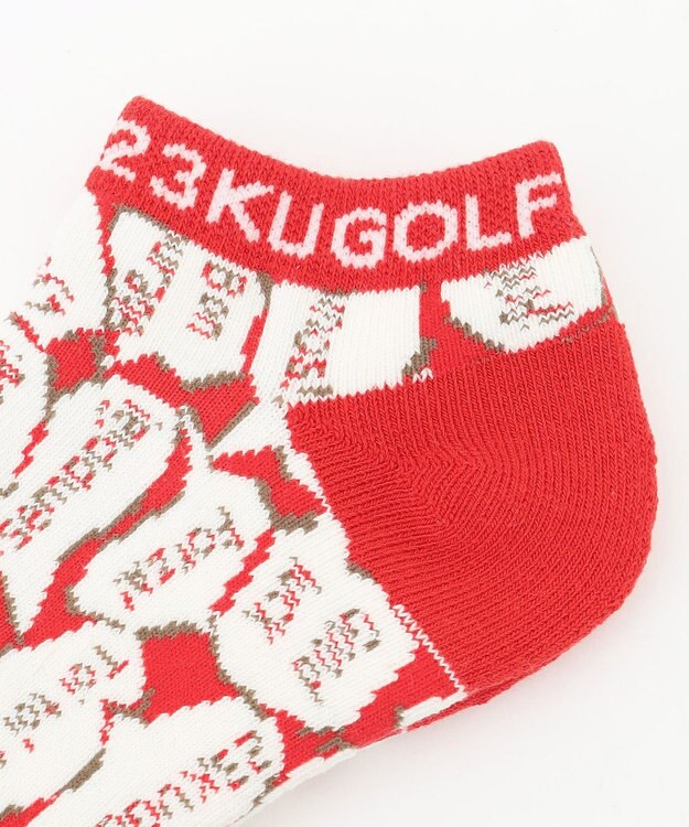 23区GOLF 【MEN】ＹＥＬＬ柄 アンクルソックス オレンジ系5