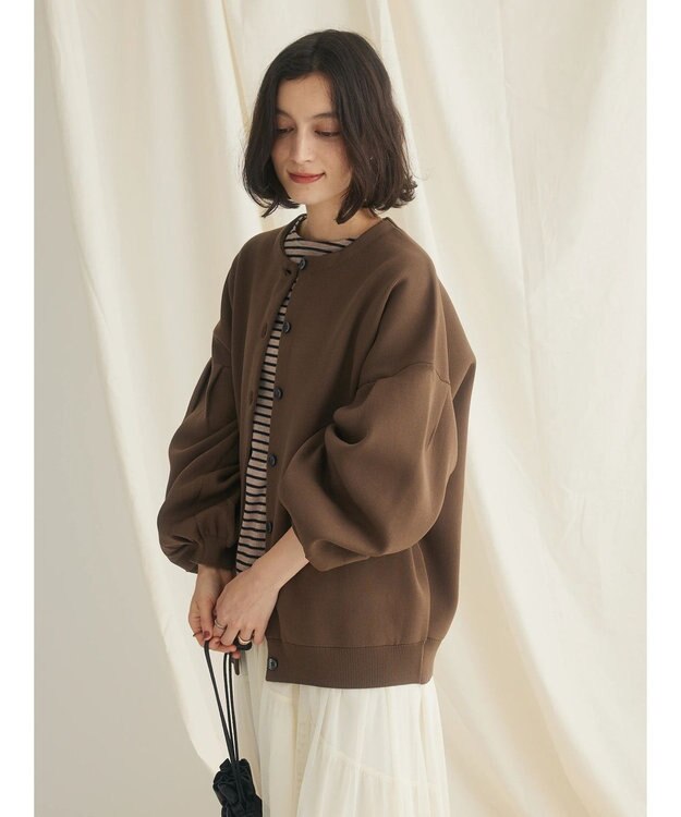 CRAFT STANDARD BOUTIQUE リサイクルポリエステルニットカーディガン Brown