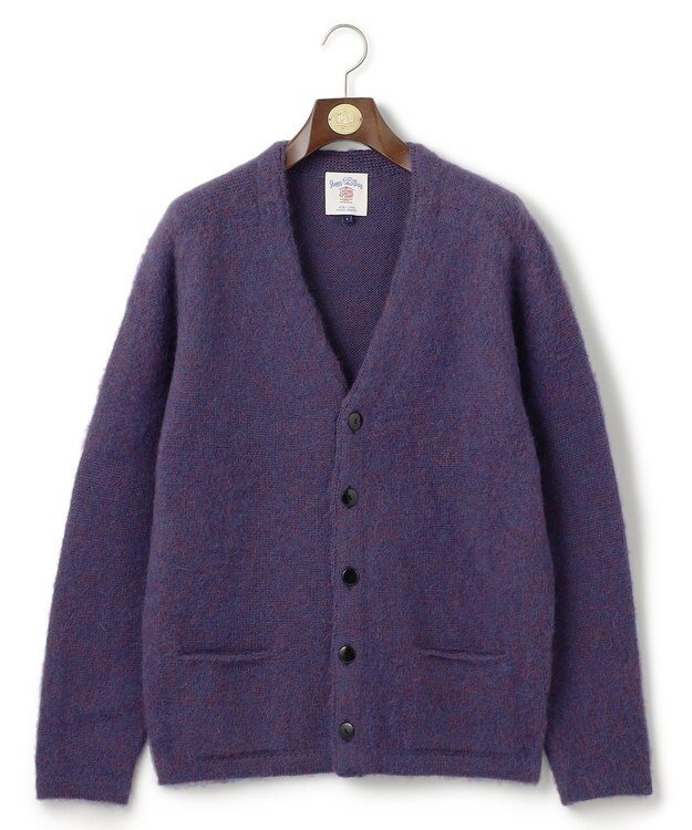 J.PRESS MEN 【J.PRESS ORIGINALS】Shaggy Dog Sweater Cardigan / Japan Made パープル系