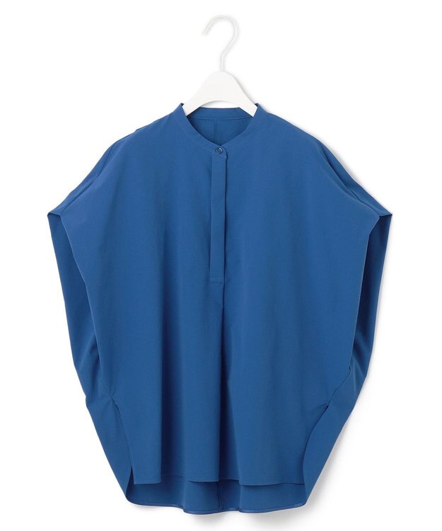 ICB 【接触冷感・UVカット・洗える】ヴィンテージスパンブロード デザインブラウス アゲートブルー系