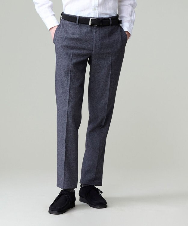 J.PRESS MEN 【ウォッシャブル可】コンフォートストレッチリネン スラックス グレー系