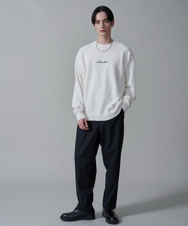 WEGO 【2点SET】アクセ付きワンポイントニットプルオーバー オフホワイト