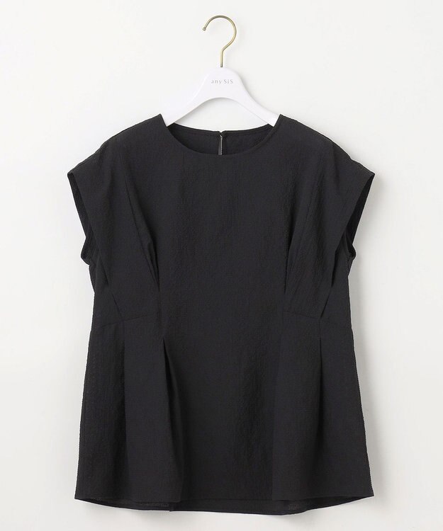 ANY SIS L 【洗える】カラミタンブラータック ブラウス ブラック