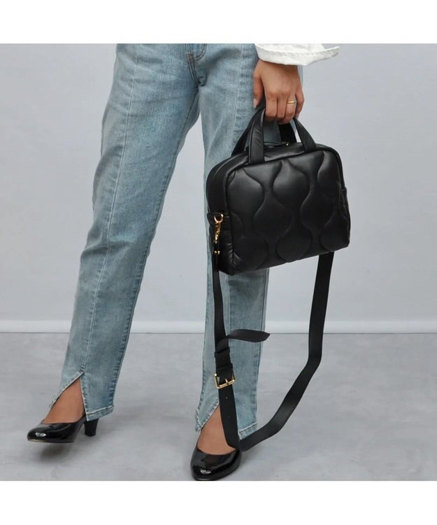 UNBILLION kakatoo シンセティックレザーキルトスクエアショルダー ブラック